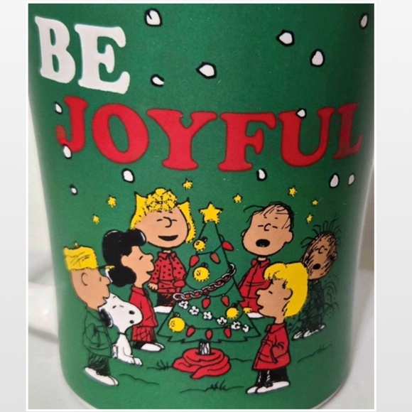 VTG Peanuts Coffee Mug BE JOYFUL Christmas Large Multicolor Collectable - Picture 7 of 10